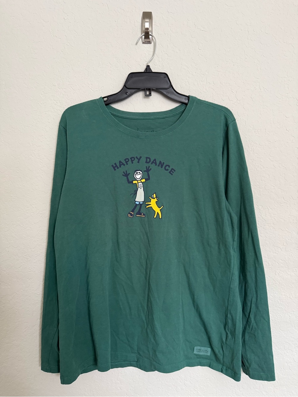 Life is Good Vintage Women’s Happy Dance Long Sleeve Shirt Size Large Cotton
